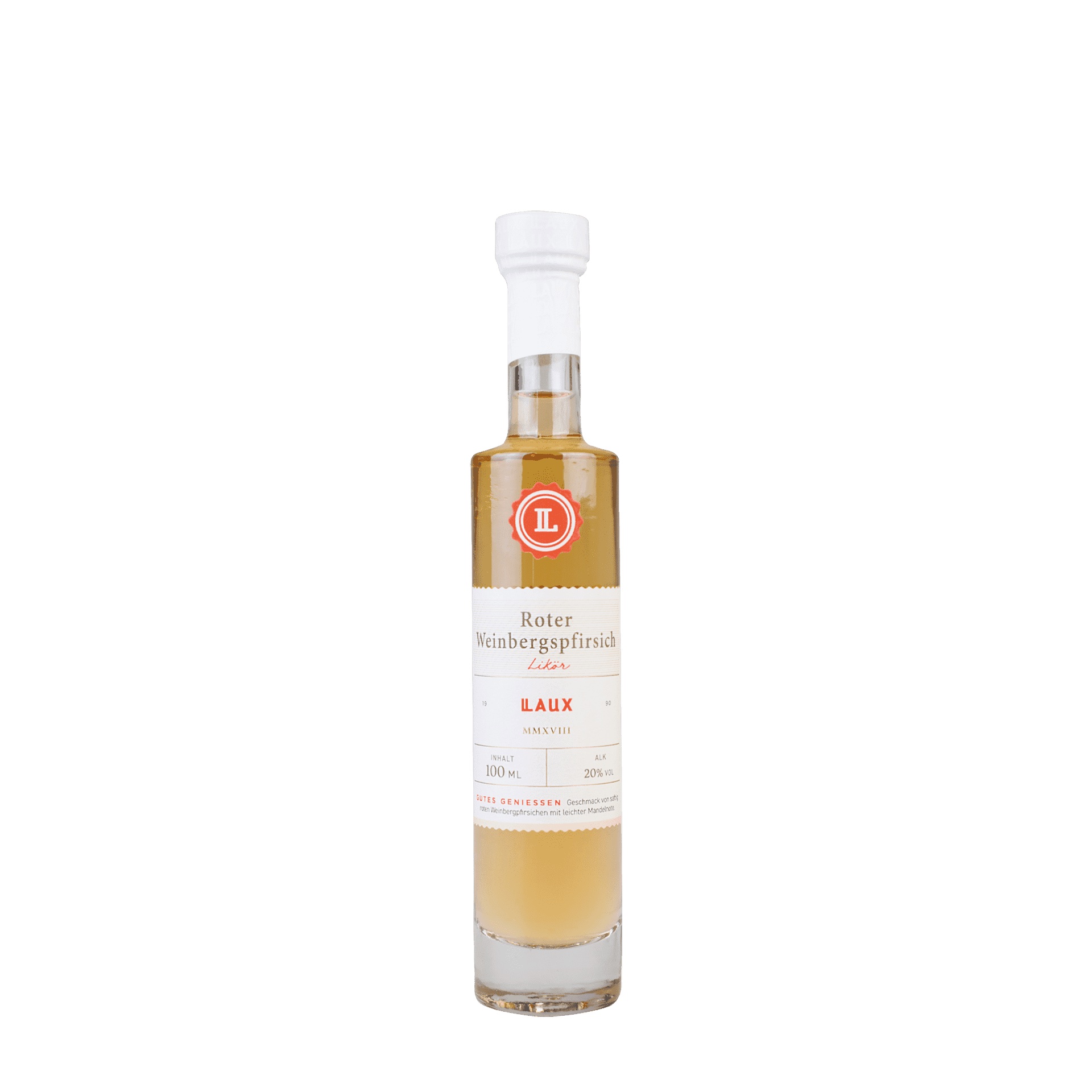 Laux Roter Weinbergpfirsich-Likör 100 ml 20% vol.