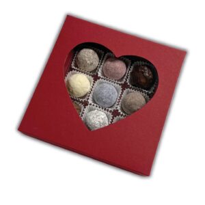 Esther 9er Herz Klarsichtpackung mit Alkohol. Zum Muttertag. Zum Valentinstag.