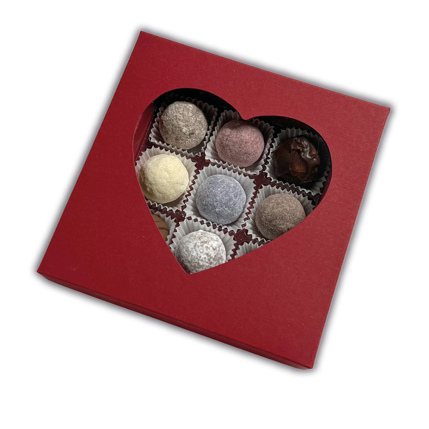 Esther 9er Herz Klarsichtpackung mit Alkohol. Zum Muttertag. Zum Valentinstag.