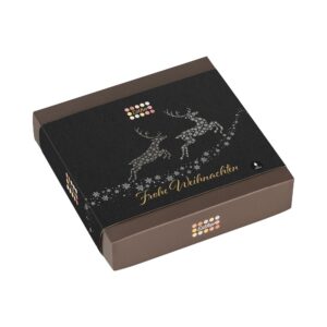 9er Pralinenpackung Weihnachten der Esther Confiserie mit 9 edlen Pralinen und Trüffel mit Alkohol
