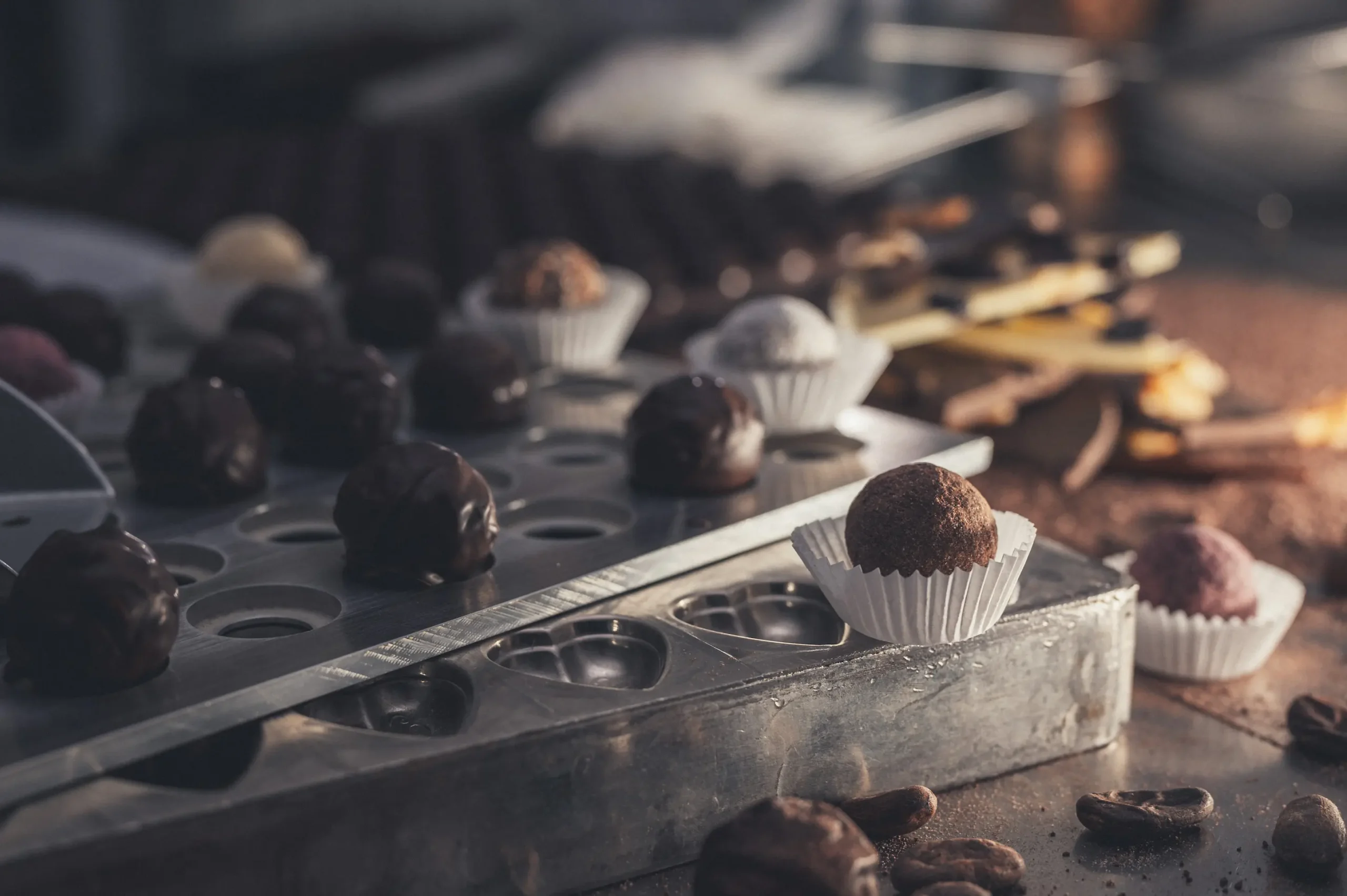 Handwerkskunst Schokolade Pralinen Trüffel