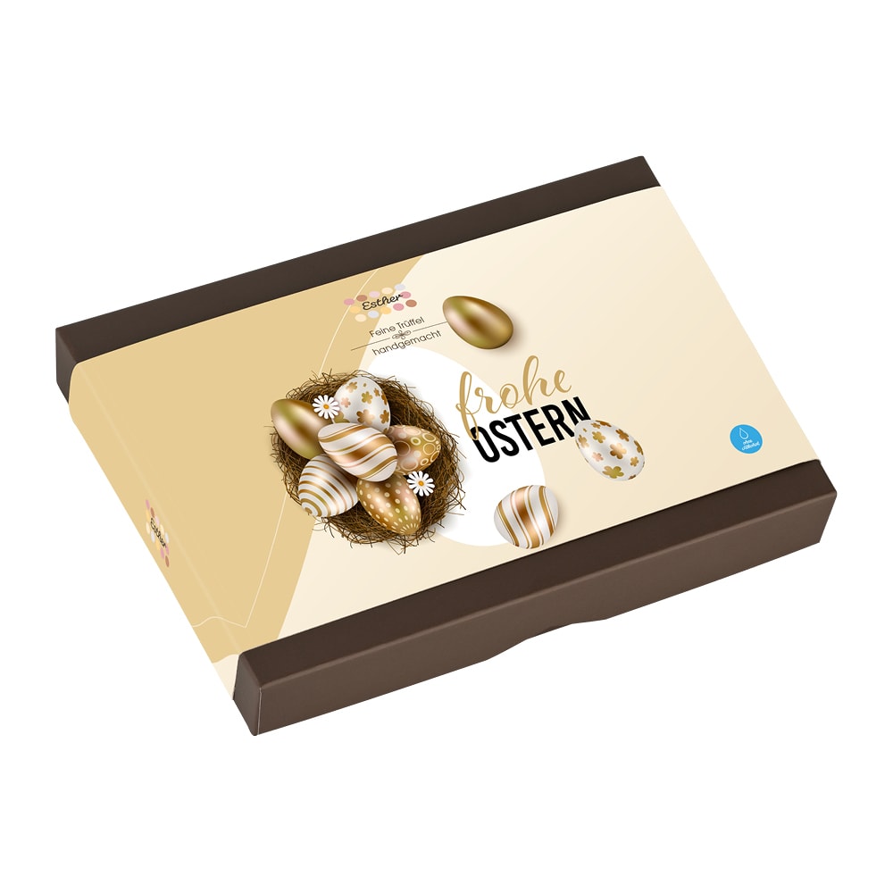 16er Ostern Pralinenpackung der Esther Confiserie mit 16 edlen Pralinen und Trüffel ohne Alkohol