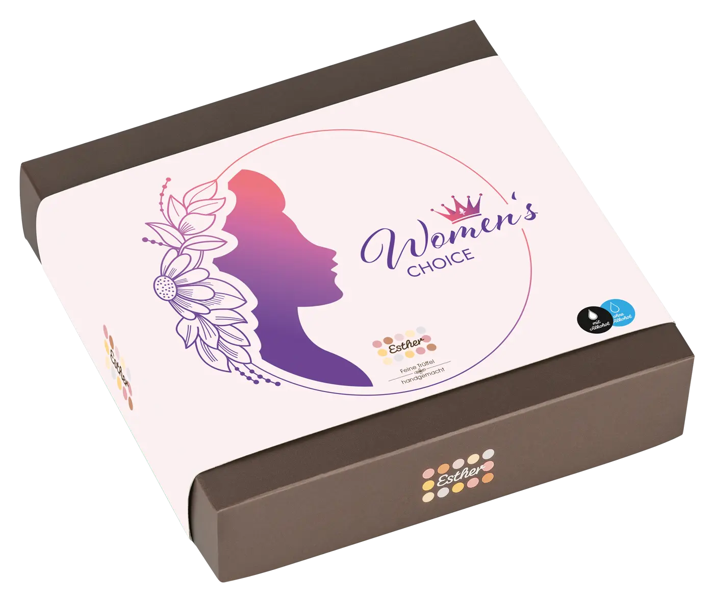 Esther Women´s Choice 9er Präsentpackung mit / ohne Alkohol - Trüffel & Pralinen Mix
